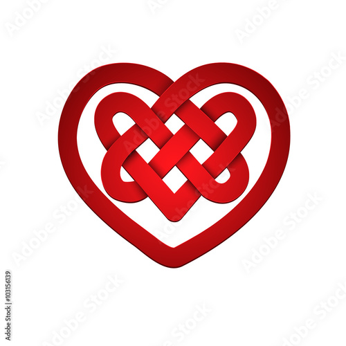 Red heart shape with celtic pattern