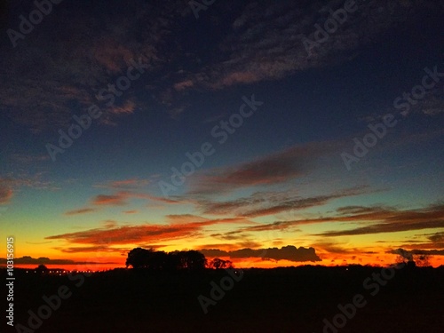 colorful rural sunset