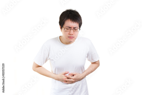 man with a stomach ache