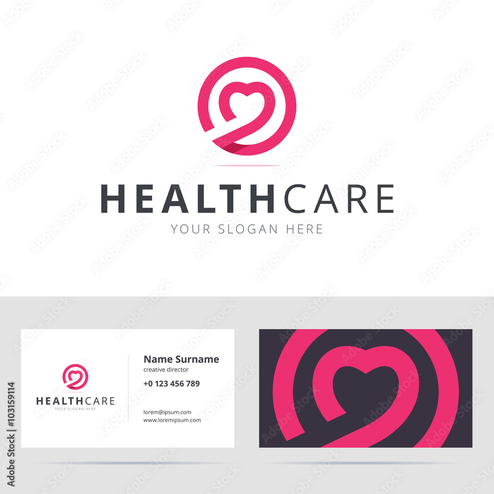 Healt care logo and business card template. Healt care logo and business card template.