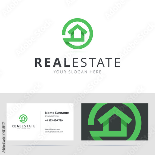 Real estate logo and business card template.