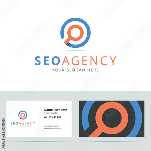 SEO agency logo and business card template.