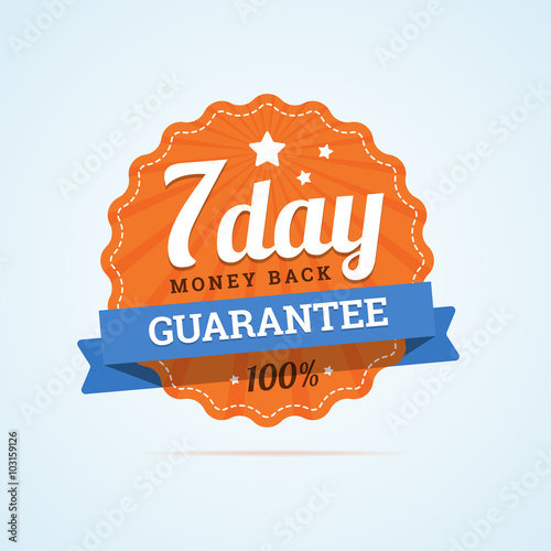Seven day guarantee money back badge.