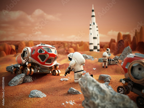 Fototapeta Naklejka Na Ścianę i Meble -  Manned Mars mission