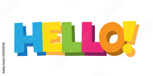 HELLO hand-drawn colourful vector letters