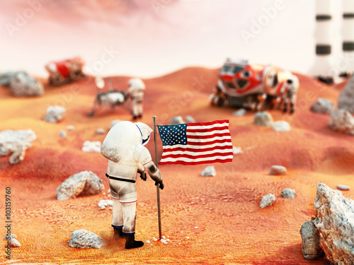 Fototapeta Naklejka Na Ścianę i Meble -  Manned Mars mission