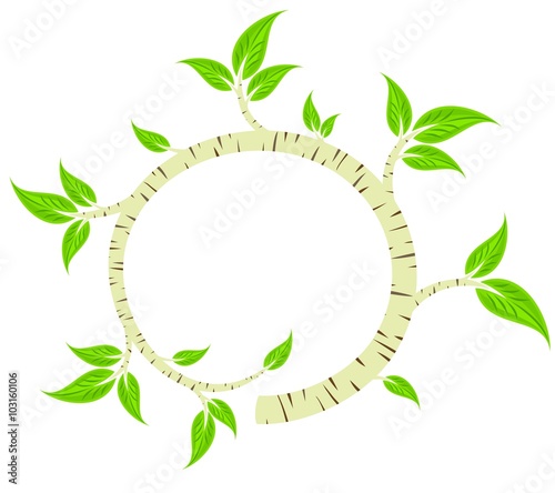 Frame with birch branch.