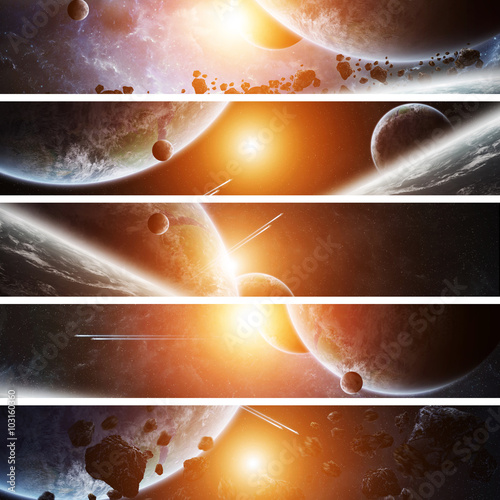 Fototapeta Naklejka Na Ścianę i Meble -  Sunrise over planet Earth in space
