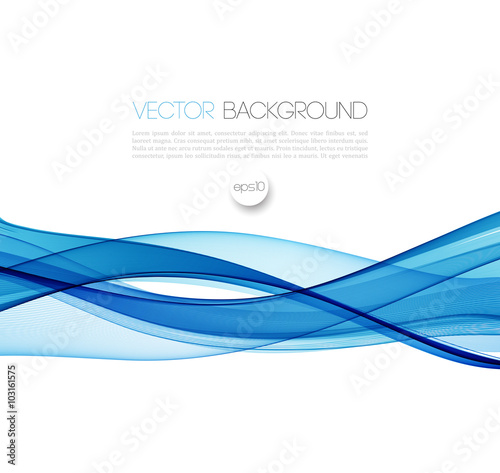 Abstract vector background, blue wavy 
