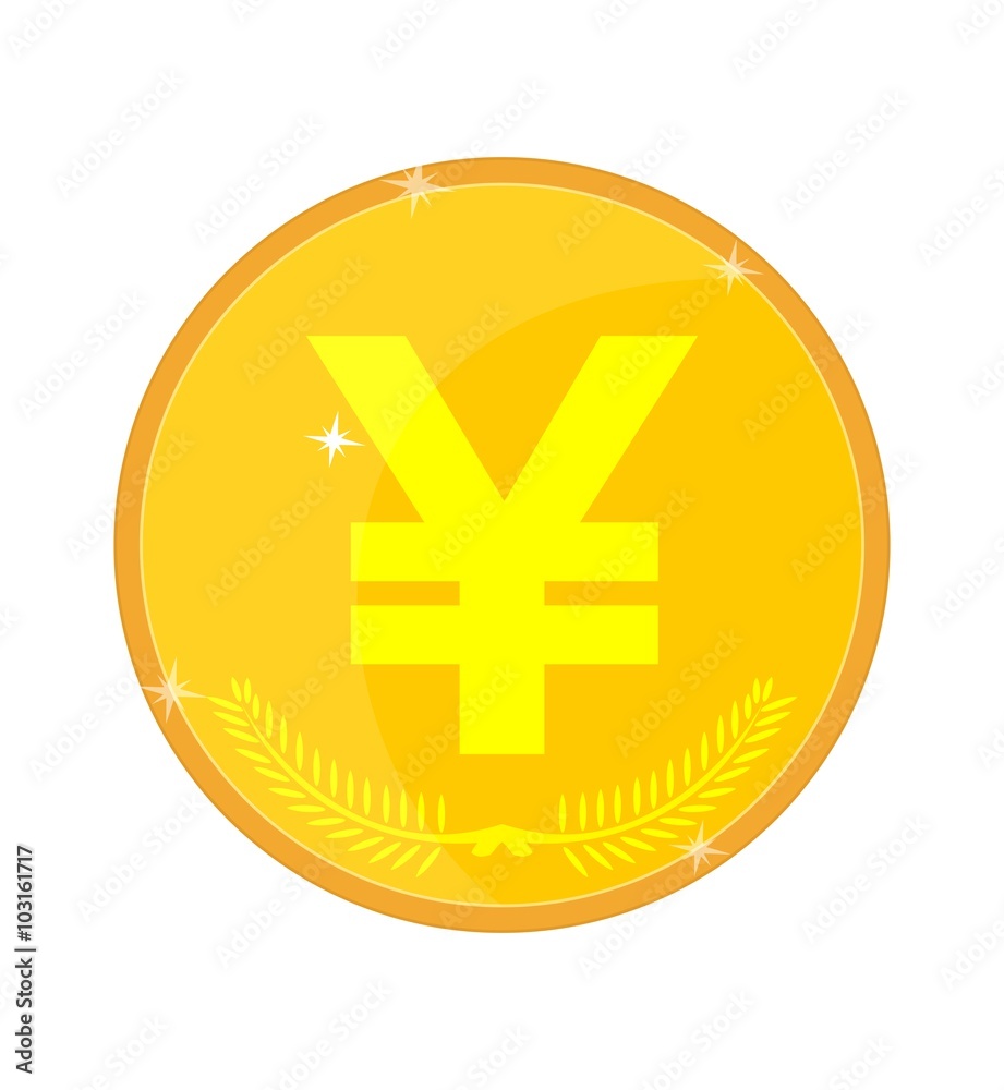 Fototapeta premium Yen Symbol Yuan, vector illustration