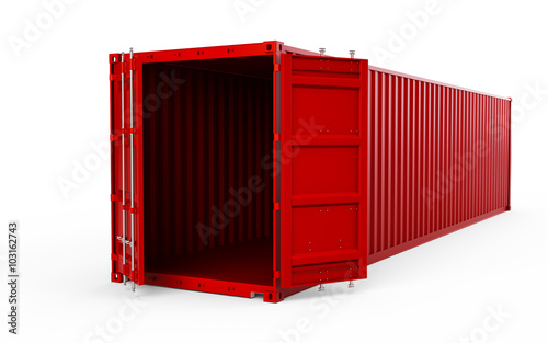 Red container isolated on white background
