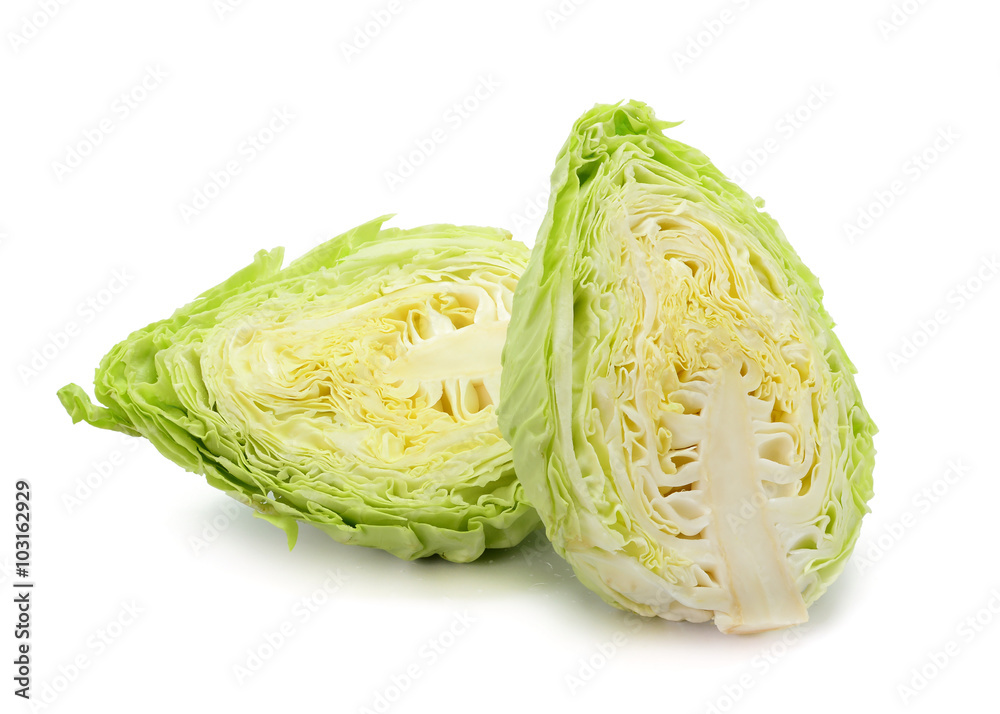 haft cabbage isolated on white background haft cabbage isolated on white background