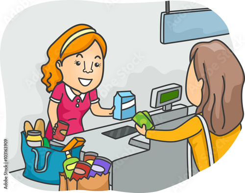 Girls Grocery Checkout Cashier