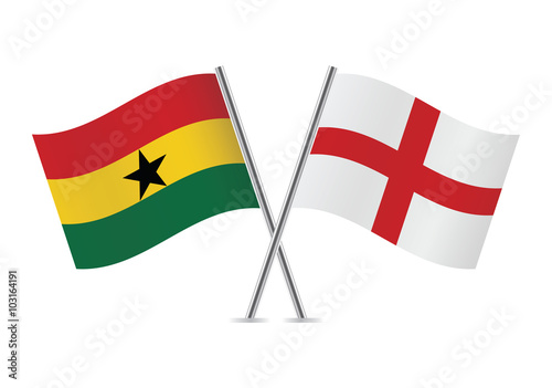 Free Download Ghanaian and English flags. Vector illustration. - GFXLoad
