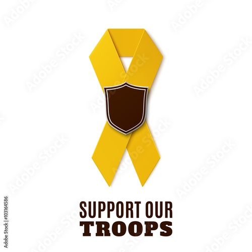 Support our troops yellow ribbon.