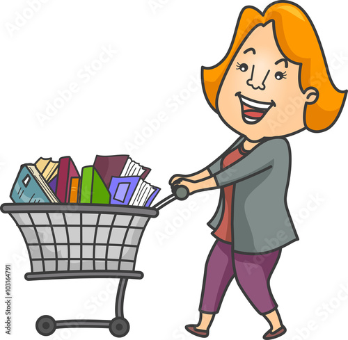Girl Book Sale Push Cart