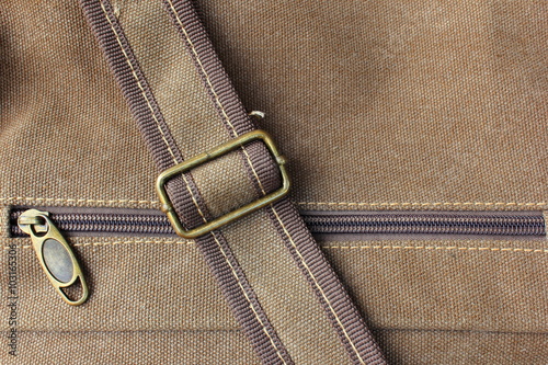brown haversack zipper with strap