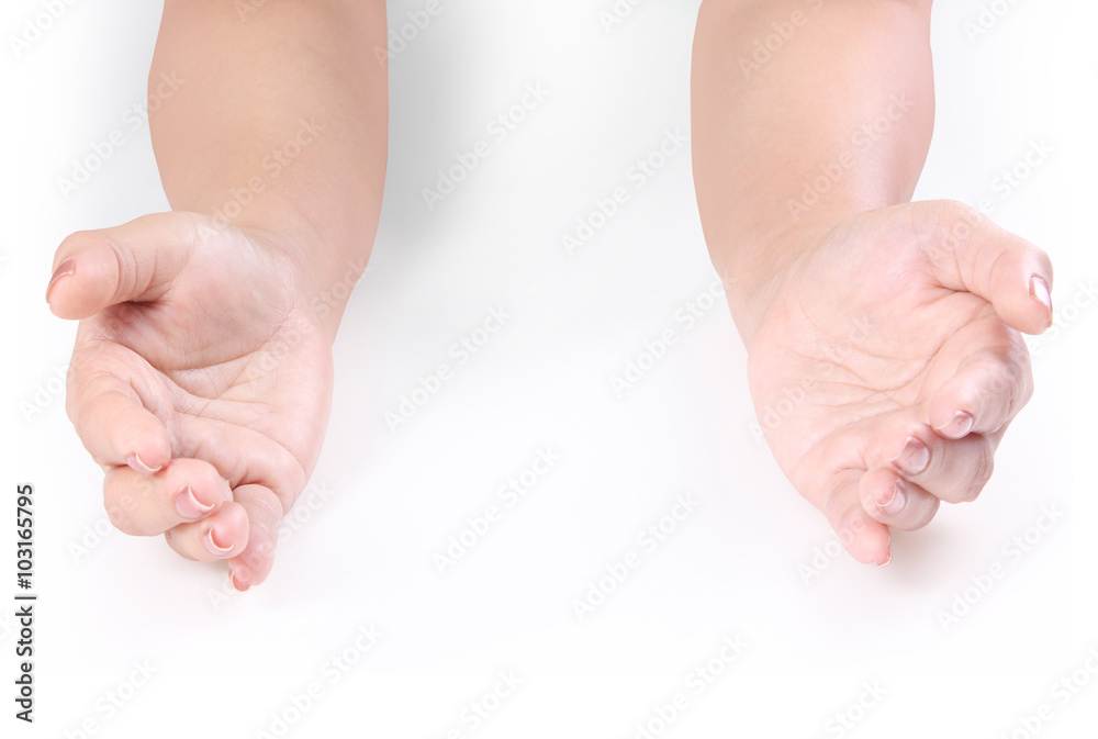 Open palm hand gesture of hand