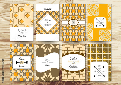Set of the ornamental card templates.