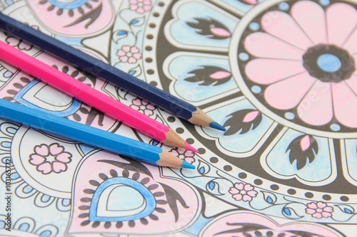 Colored pencils and ornament