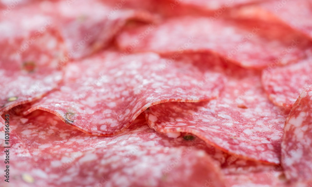 Salami (selective focus) as background image Salami (selective focus) as background image