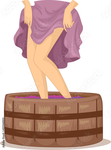 Woman Legs Wine Making