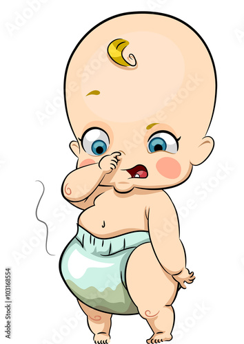 Baby Cover Nose Smelly Diaper Full