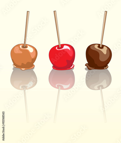 Candy apples reflected