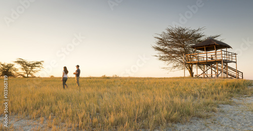 Young Couple on African Safari