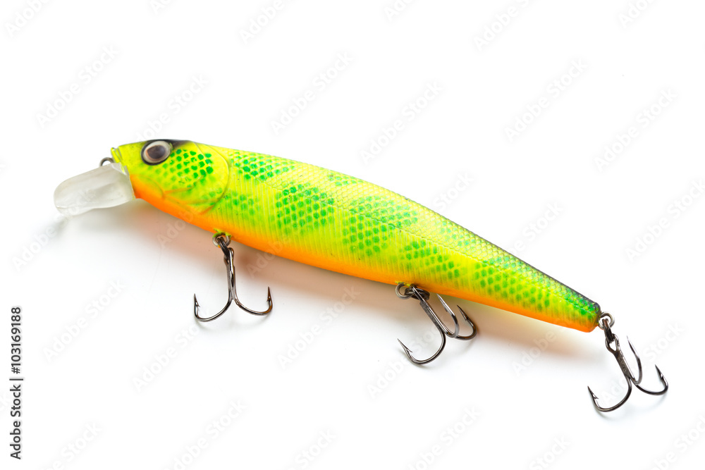 Fishing gear on white background Fishing gear on white background
