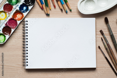 drawing tools on a desk photo