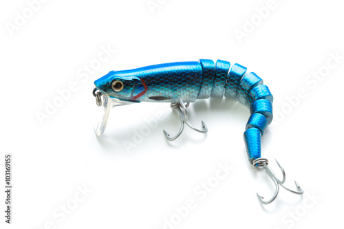 Fishing gear on white background