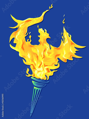 Golden Phoenix Bird Torch