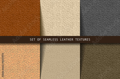 Set of seamless leather textures photo