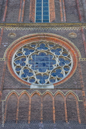 Stained glass window at the Bonifatius church in Leeuwarden