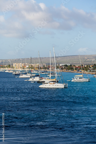 Sailboats Moored off Bonaire © dbvirago