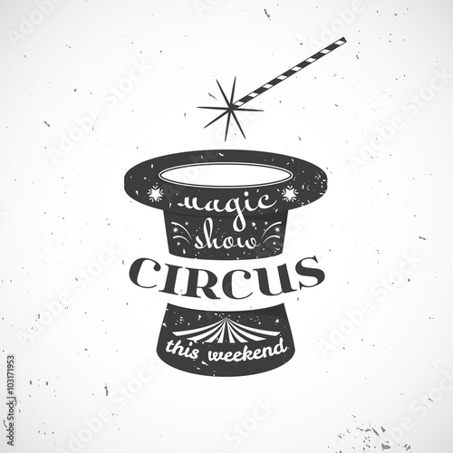 Circus vintage badge, vector illustration
