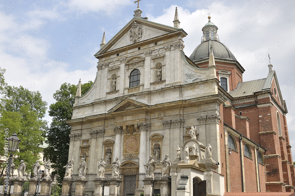 Church of Saints Peter and Paul built in baroque style and located in the Old Town district of Krakow, Poland