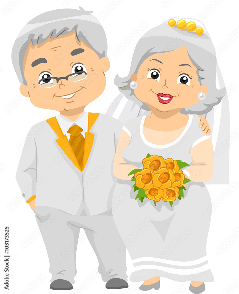Senior Citizen Couple Golden Wedding Bouquet Senior Citizen Couple Golden Wedding Bouquet