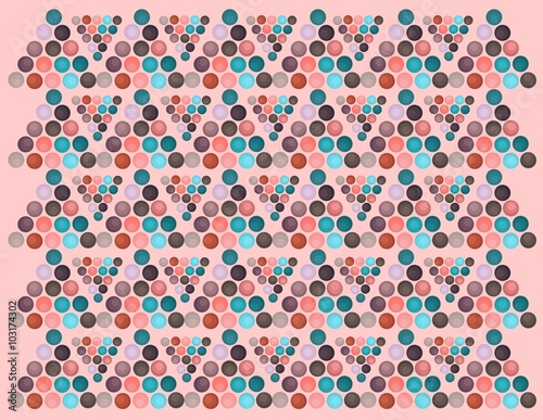 группа шариков в виде молекул на розовом фоне. вектор. 