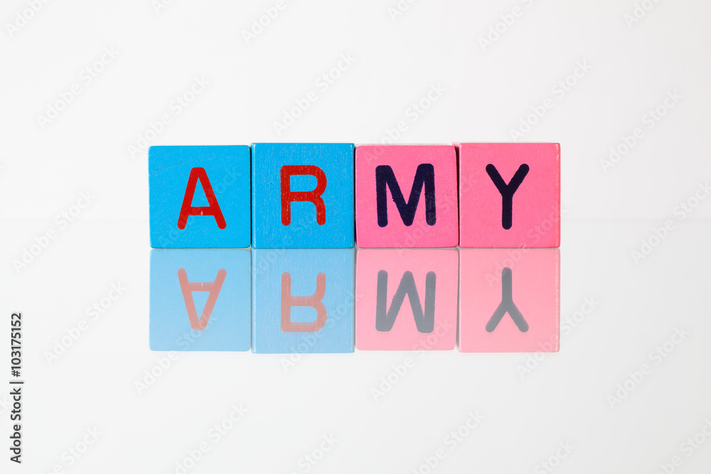 Army - an inscription from children's blocks Army - an inscription from children's blocks