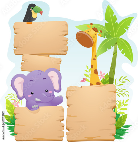 Colorful Jungle Animals Board