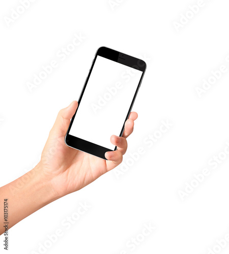 Touch screen smartphone in a hand