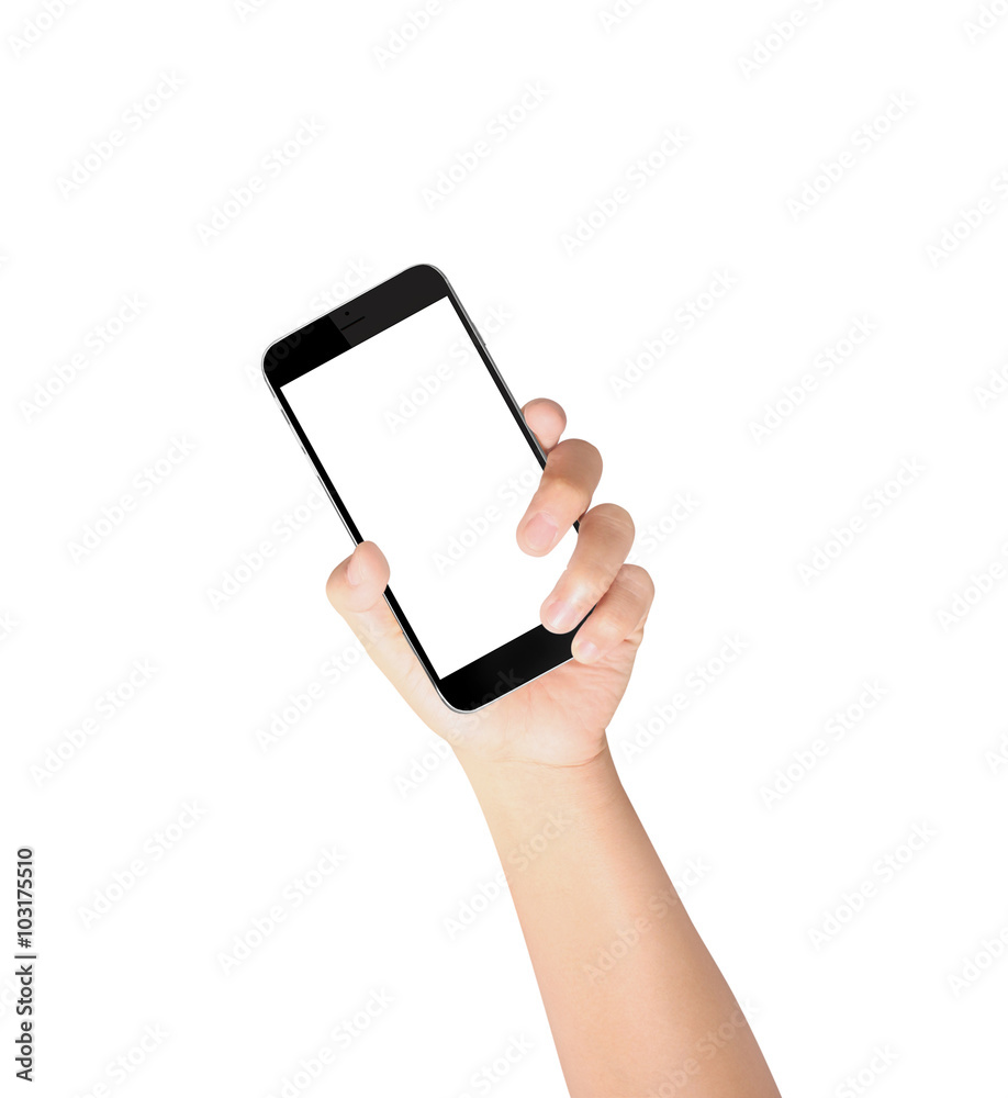 Touch screen smartphone in a hand