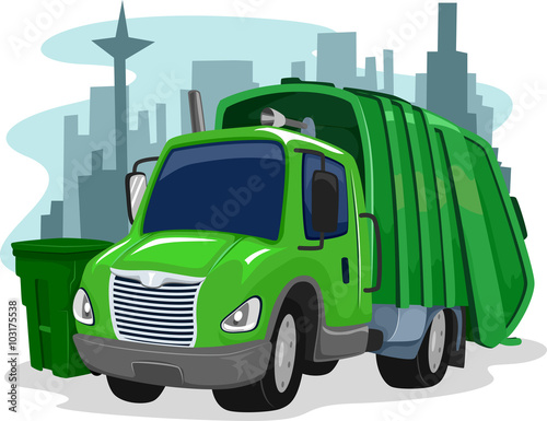 City Garbage Collection Truck