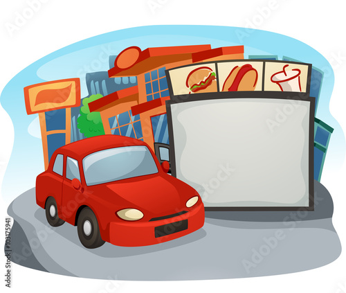 Fastfood Drive Thru Car Boa...