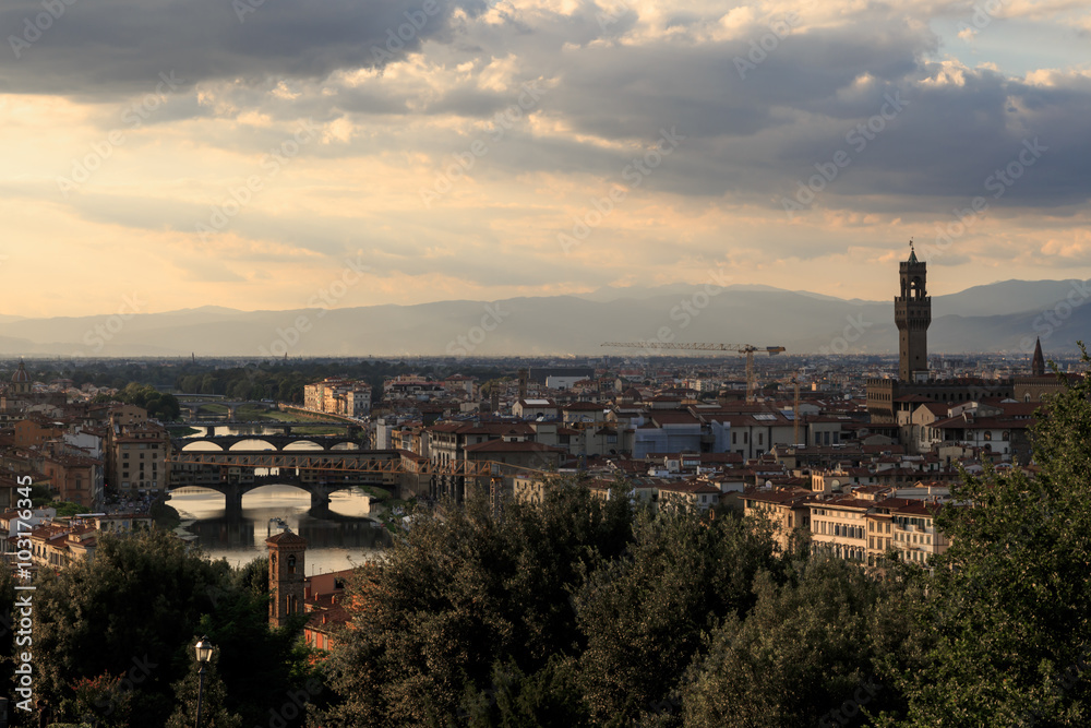 Florence View with Arno River