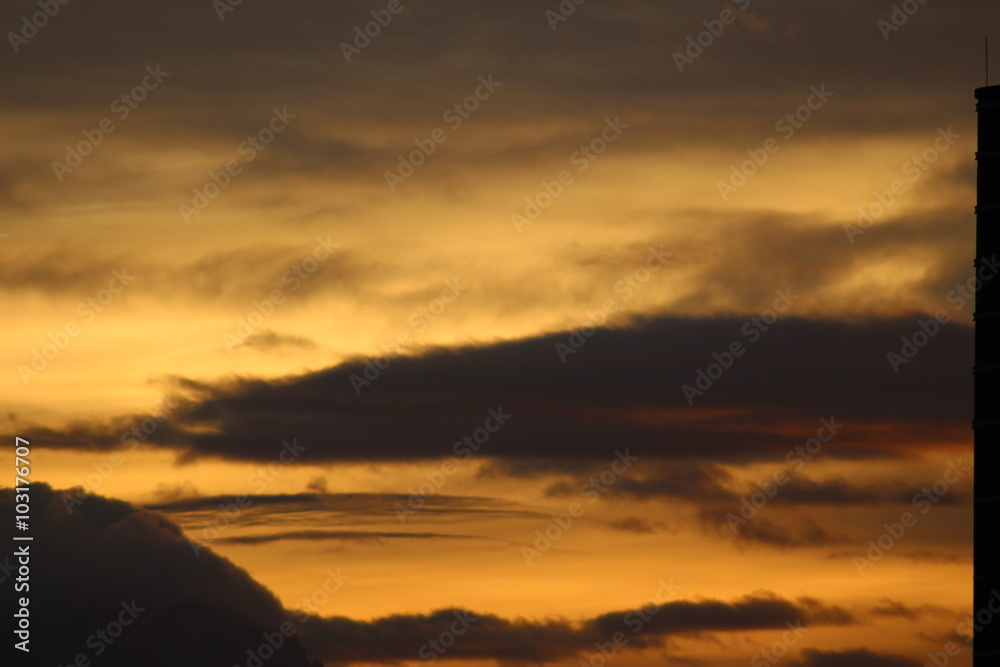 Reddish and cloudy sky at sunset in Bregenz, Austria. Reddish and cloudy sky at sunset in Bregenz, Austria.