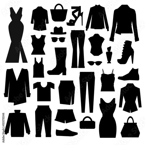 silhouettes set of clothes