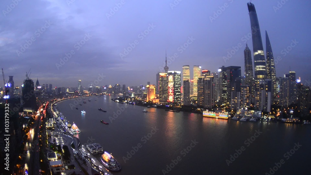 Shanghai night view, the financial center area Shanghai night view, the financial center area